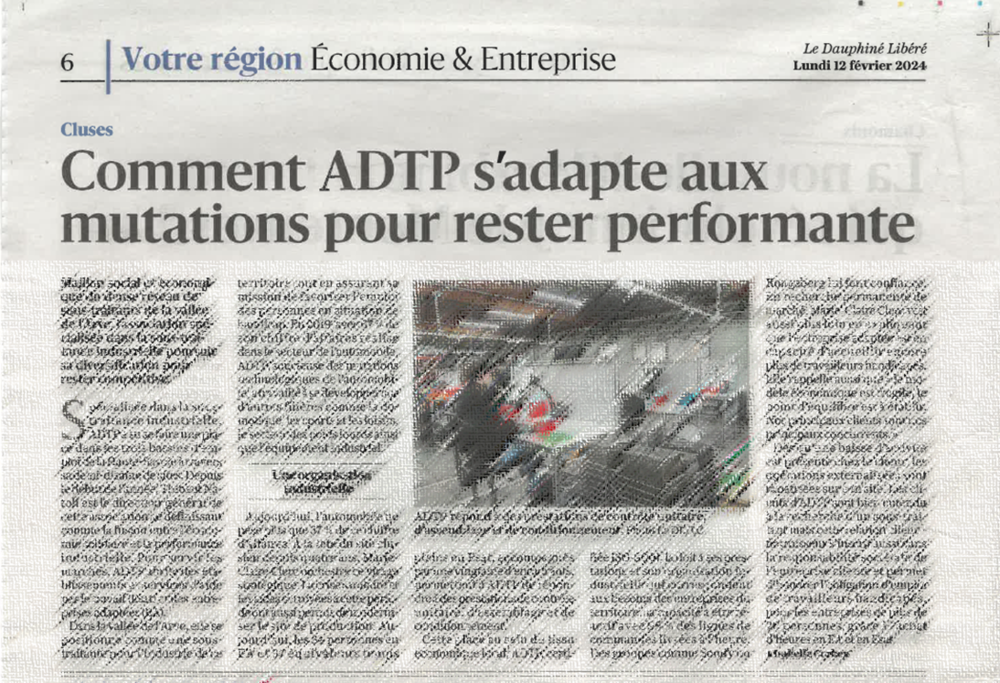 ADTP CLUSES dans le DAUPHINE LIBERE du 12/02/24