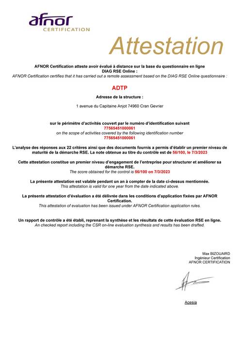 Afnor certification 