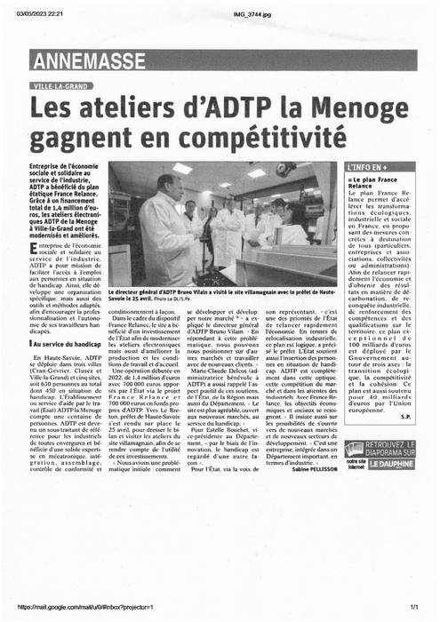 La Menoge gagnant en compétitivité