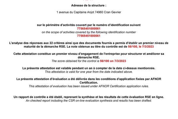 Afnor certification